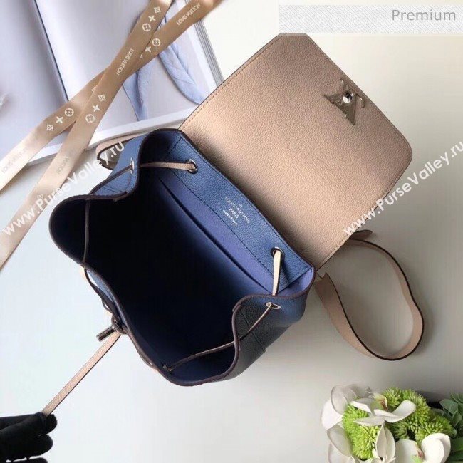 Louis Vuitton Grainy Calfskin Lockme Backpack Blue/Beige M41815 (K-20032422)