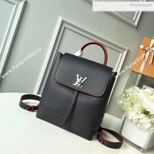 Louis Vuitton Grainy Calfskin Lockme Backpack Navy Blue/Red M43879 (K-20032423)