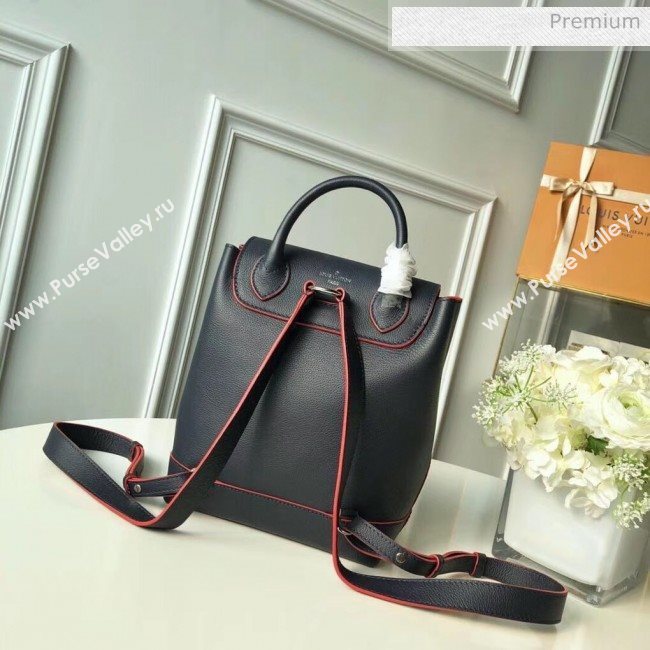 Louis Vuitton Grainy Calfskin Lockme Backpack Navy Blue/Red M43879 (K-20032423)