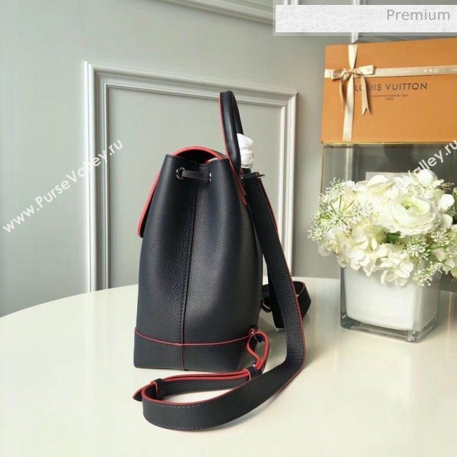 Louis Vuitton Grainy Calfskin Lockme Backpack Navy Blue/Red M43879 (K-20032423)