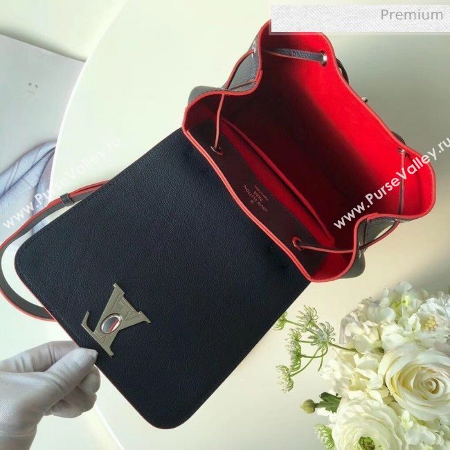 Louis Vuitton Grainy Calfskin Lockme Backpack Navy Blue/Red M43879 (K-20032423)