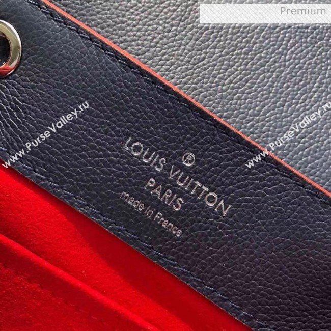 Louis Vuitton Grainy Calfskin Lockme Backpack Navy Blue/Red M43879 (K-20032423)