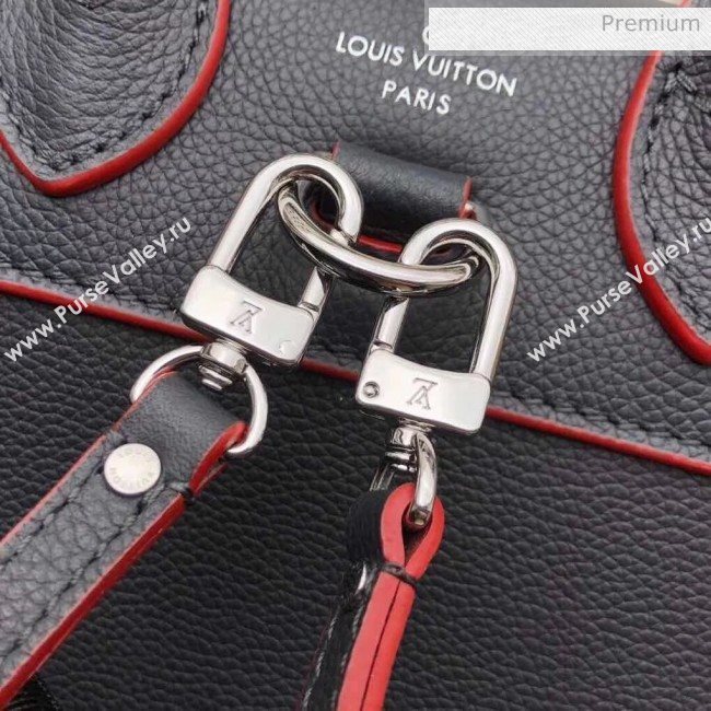 Louis Vuitton Grainy Calfskin Lockme Mini Backpack Navy Blue/Red M54575 (K-20032425)