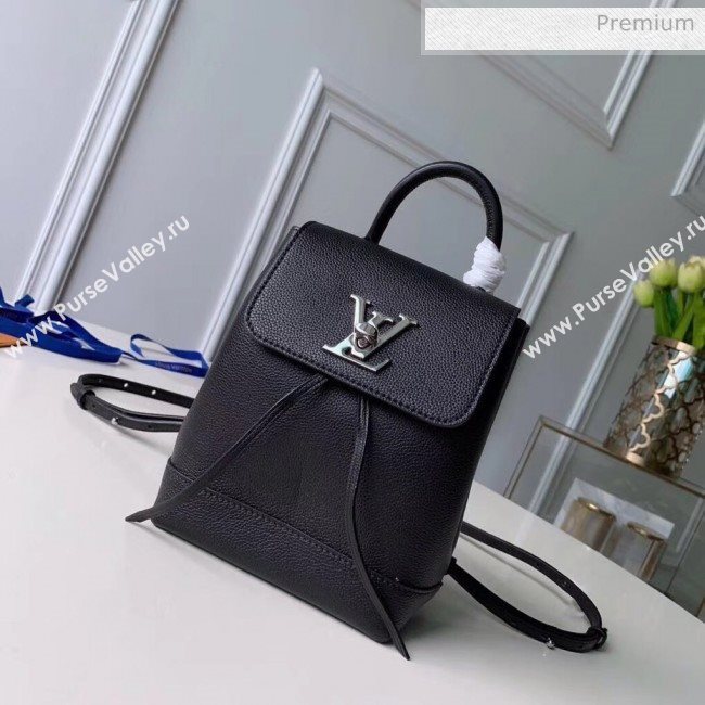 Louis Vuitton Grainy Calfskin Lockme Mini Backpack Black M54573 (K-20032426)