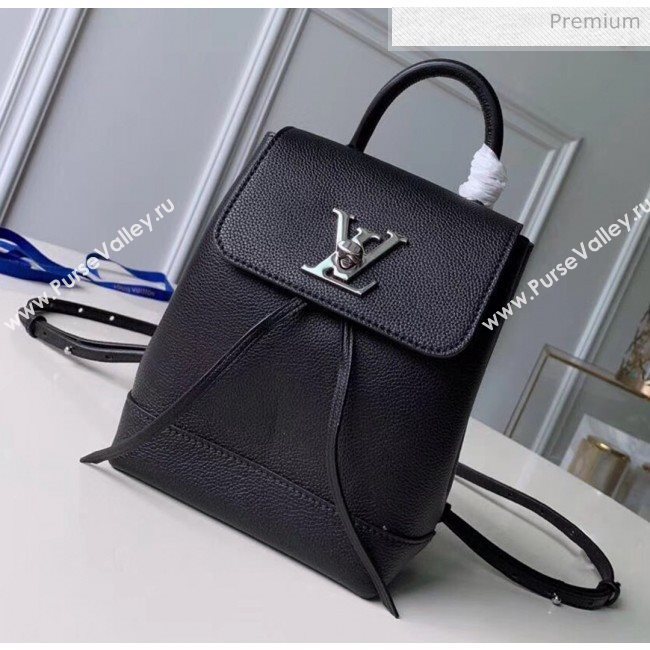 Louis Vuitton Grainy Calfskin Lockme Mini Backpack Black M54573 (K-20032426)