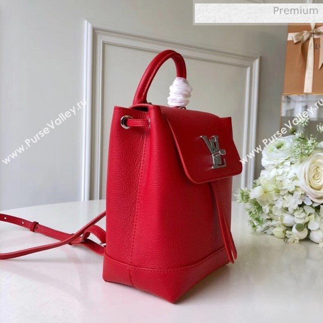 Louis Vuitton Grainy Calfskin Lockme Mini Backpack Red M54573 (K-20032427)