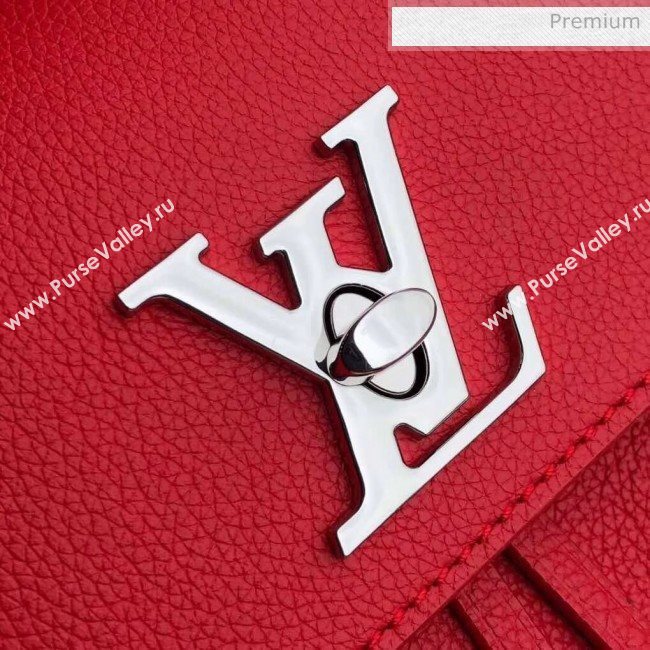 Louis Vuitton Grainy Calfskin Lockme Mini Backpack Red M54573 (K-20032427)