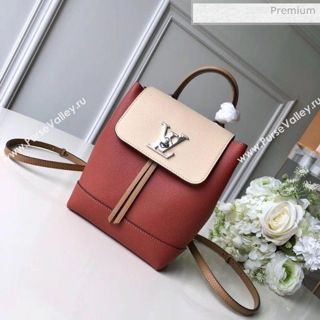 Louis Vuitton Grainy Calfskin Lockme Mini Backpack Brown/Beige M54573 (K-20032429)