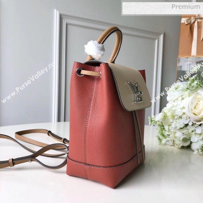Louis Vuitton Grainy Calfskin Lockme Mini Backpack Brown/Beige M54573 (K-20032429)