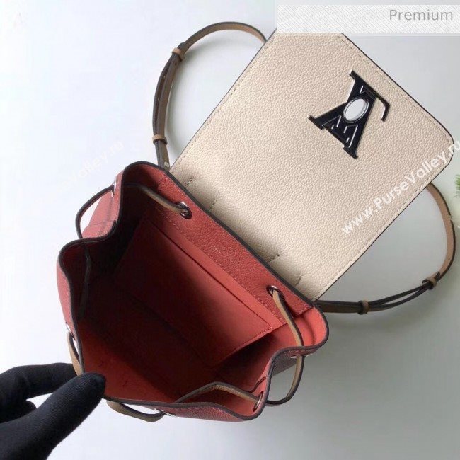 Louis Vuitton Grainy Calfskin Lockme Mini Backpack Brown/Beige M54573 (K-20032429)