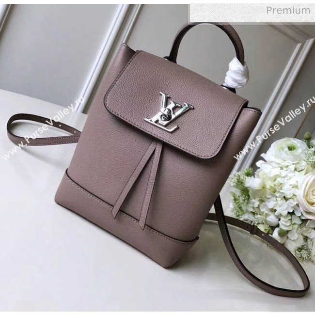 Louis Vuitton Grainy Calfskin Lockme Mini Backpack Grey M54573 (K-20032430)