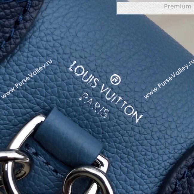 Louis Vuitton Grainy Calfskin Lockme Mini Backpack Off-White/Blue M55017 (K-20032431)