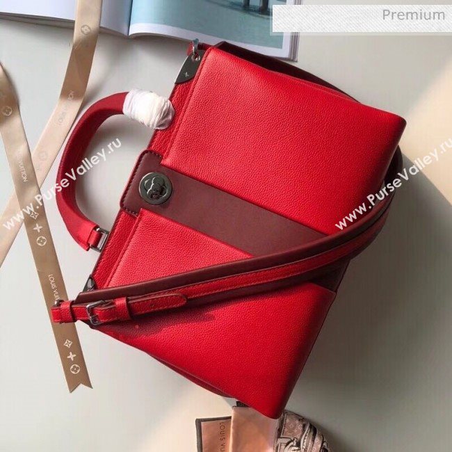 Louis Vuitton Astrid Monogram Flower Lock Top Handle Bag Red M54375 (K-20032503)