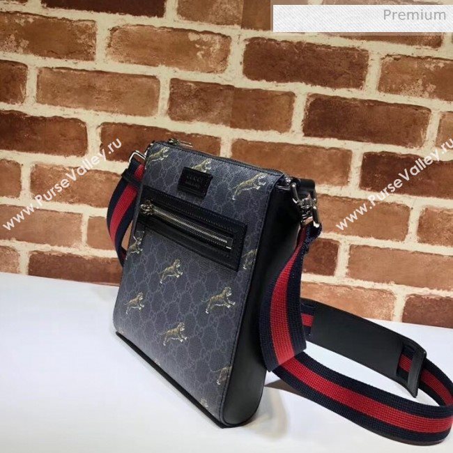 Gucci GG Supreme Samll Messenger Bag With Tiger Print 523599 Black (DLH-20032317)