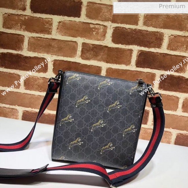 Gucci GG Supreme Samll Messenger Bag With Tiger Print 523599 Black (DLH-20032317)