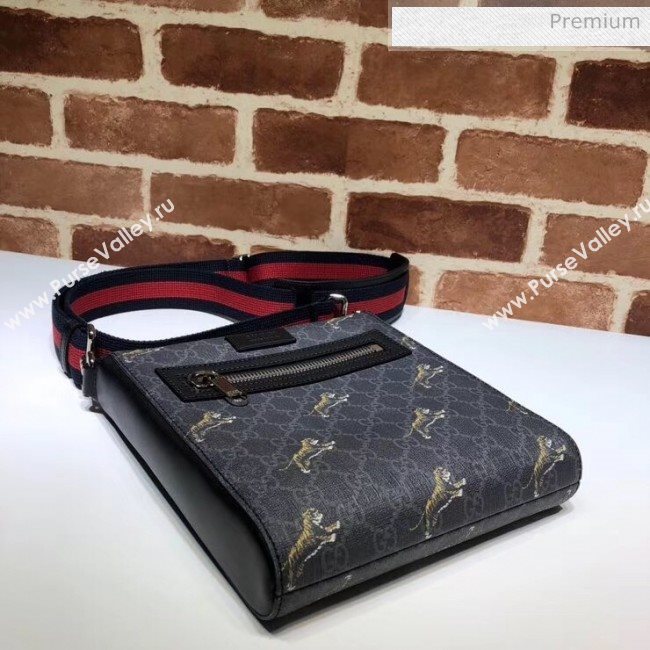 Gucci GG Supreme Samll Messenger Bag With Tiger Print 523599 Black (DLH-20032317)