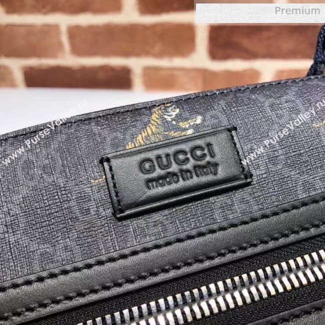 Gucci GG Supreme Samll Messenger Bag With Tiger Print 523599 Black (DLH-20032317)