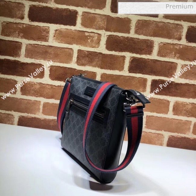 Gucci GG Supreme Samll Messenger Bag With Zipper 523599 Black (DLH-20032318)