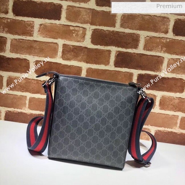 Gucci GG Supreme Samll Messenger Bag With Zipper 523599 Black (DLH-20032318)