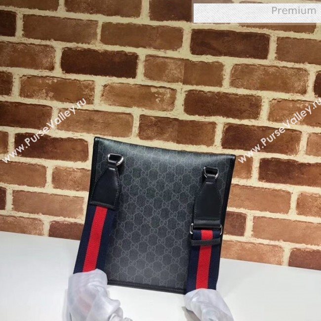Gucci GG Supreme Flap Messenger Bag 599521 Black (DLH-20032319)