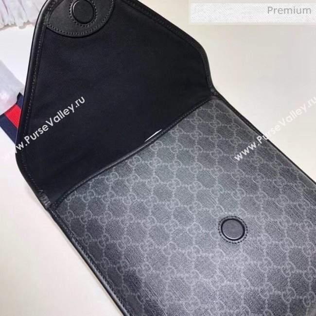 Gucci GG Supreme Flap Messenger Bag 599521 Black (DLH-20032319)