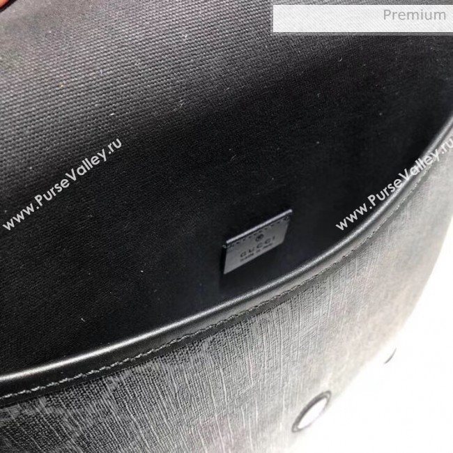 Gucci GG Supreme Flap Messenger Bag 599521 Black (DLH-20032319)