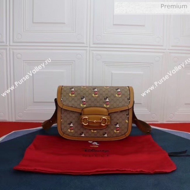 Gucci x Disney GG Supreme 1955 Horsebit Small Shoulder Bag 602204 2020 (DLH-20032314)
