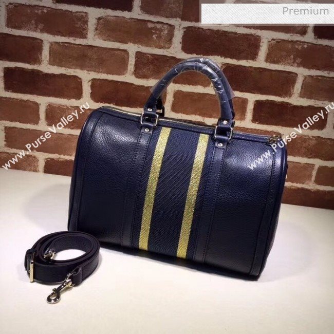 Gucci 247205 Medium Calfskin Leather Boston Bag \Navy Blue (DLH-20032321)