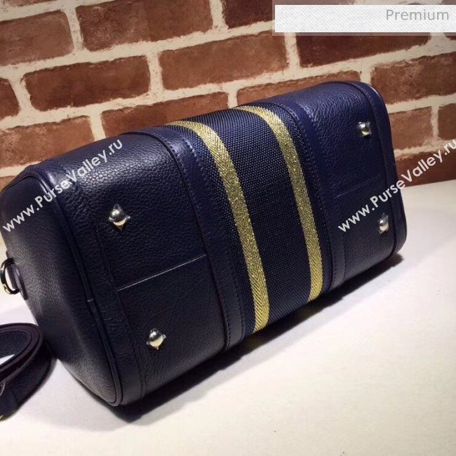 Gucci 247205 Medium Calfskin Leather Boston Bag \Navy Blue (DLH-20032321)