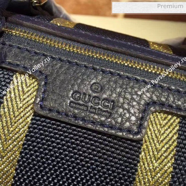 Gucci 247205 Medium Calfskin Leather Boston Bag \Navy Blue (DLH-20032321)