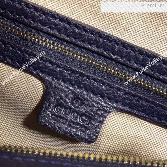 Gucci 247205 Medium Calfskin Leather Boston Bag \Navy Blue (DLH-20032321)