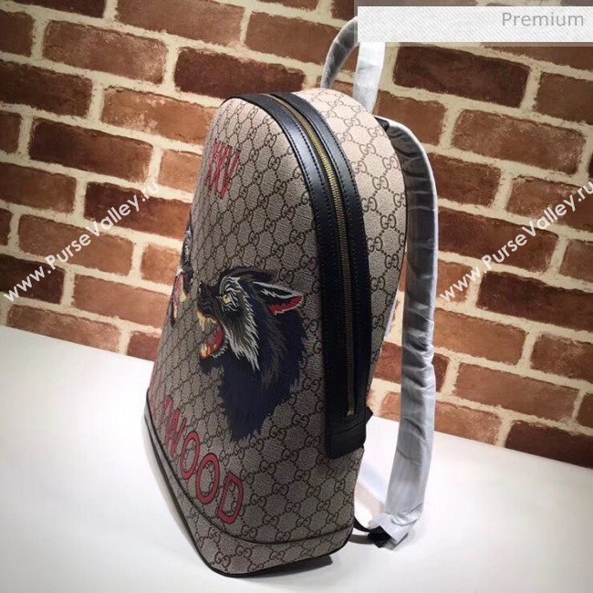 Gucci Wolf Print GG Supreme Backpack 419584 (DLH-20032328)