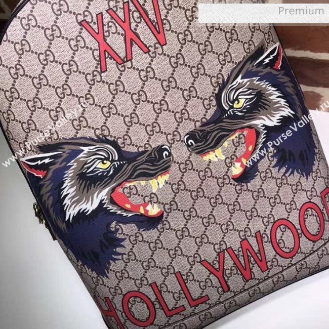 Gucci Wolf Print GG Supreme Backpack 419584 (DLH-20032328)