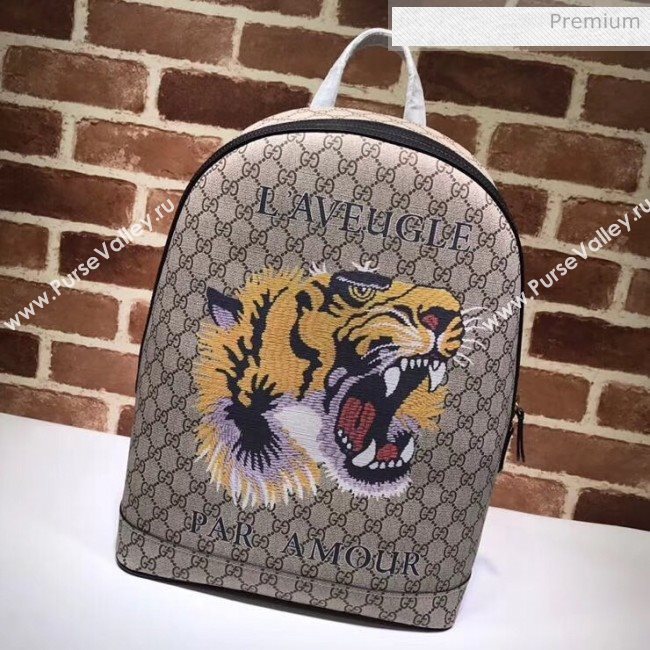 Gucci Tiger Print GG Supreme Backpack 419584 (DLH-20032330)