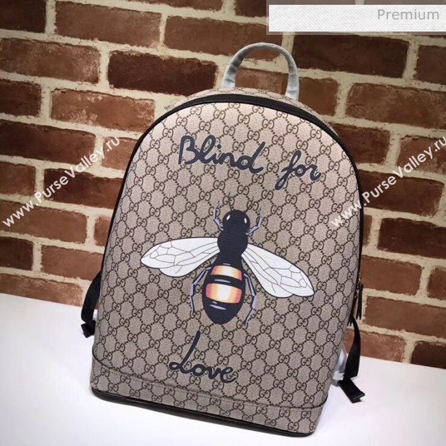 Gucci Bee Print GG Supreme Backpack 419584 (DLH-20032329)