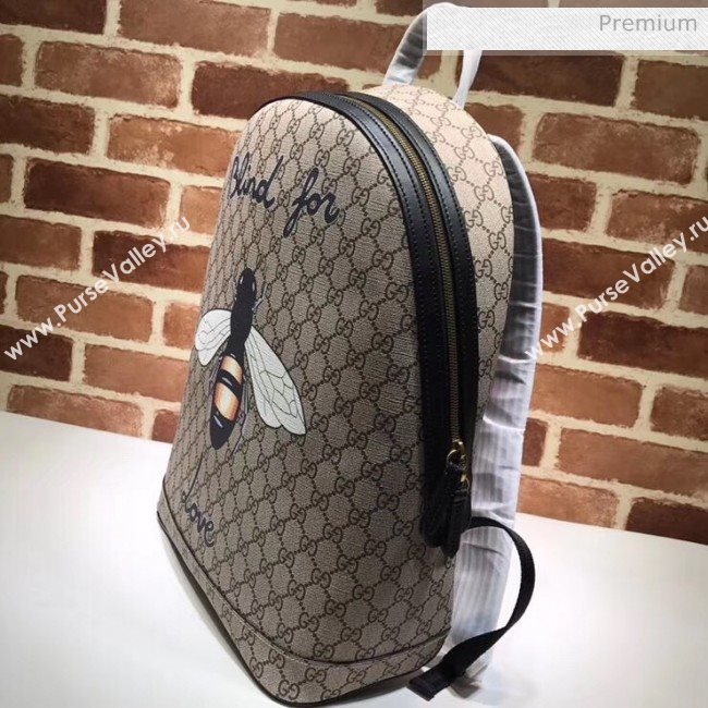 Gucci Bee Print GG Supreme Backpack 419584 (DLH-20032329)