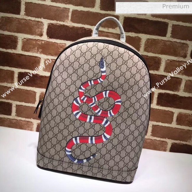 Gucci Snake Print GG Supreme Backpack 419584 (DLH-20032331)