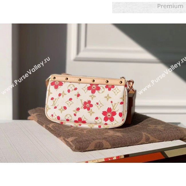 Louis Vuitton Sakura Print Canvas Samll Pouch Bag M67760 Red 2020 (K-20032726)
