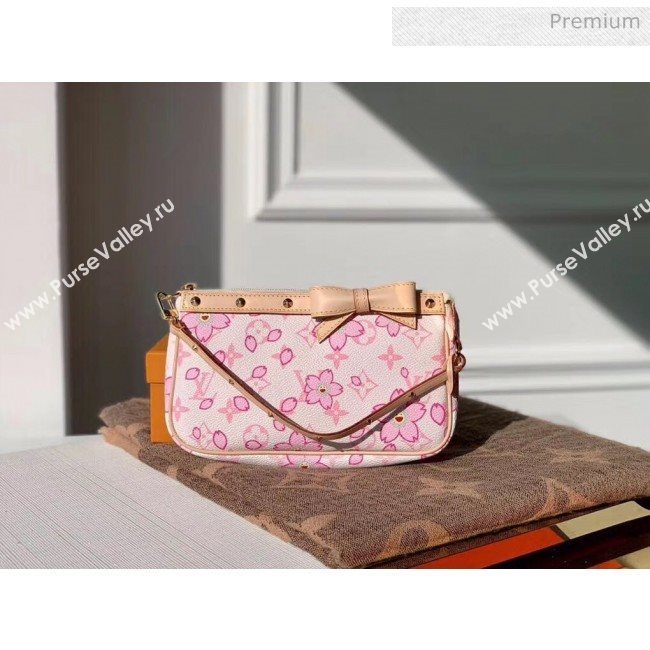 Louis Vuitton Sakura Print Canvas Samll Pouch Bag M67760 Pink 2020 (K-20032727)