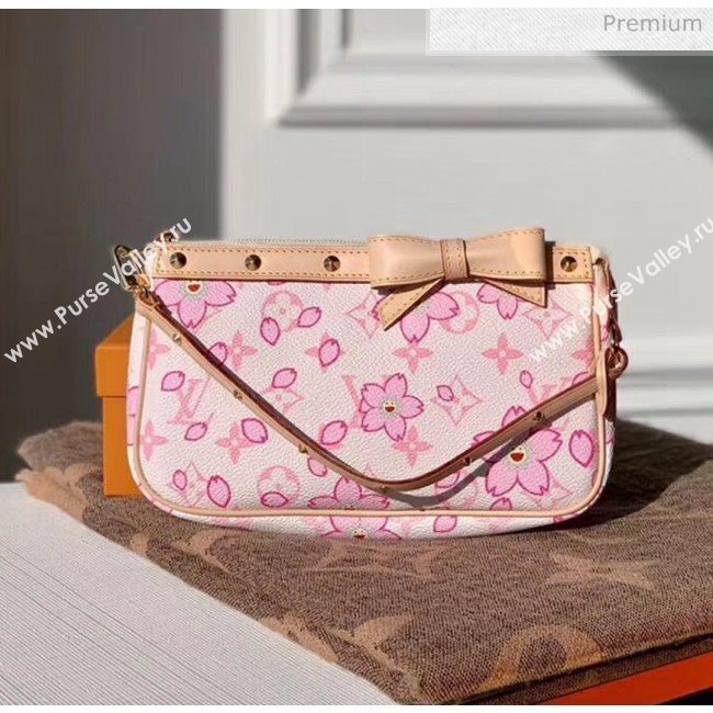 Louis Vuitton Sakura Print Canvas Samll Pouch Bag M67760 Pink 2020 (K-20032727)