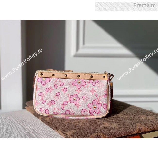 Louis Vuitton Sakura Print Canvas Samll Pouch Bag M67760 Pink 2020 (K-20032727)