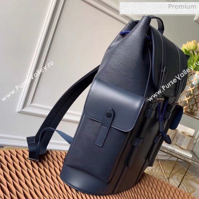 Louis Vuitton Epi Leather and Monogram Canvas Christopher PM Backpack Navy Blue M58868 (K-20032711)