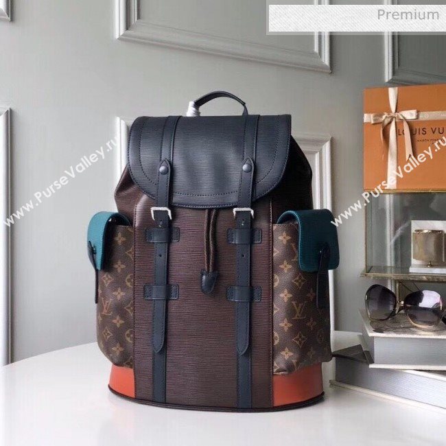 Louis Vuitton Epi Leather and Monogram Canvas Christopher PM Backpack Brown M51458 (K-20032712)