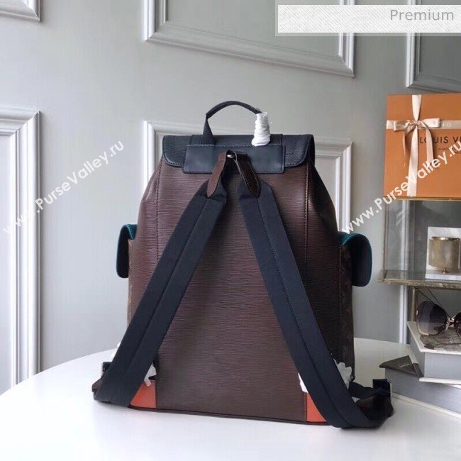 Louis Vuitton Epi Leather and Monogram Canvas Christopher PM Backpack Brown M51458 (K-20032712)