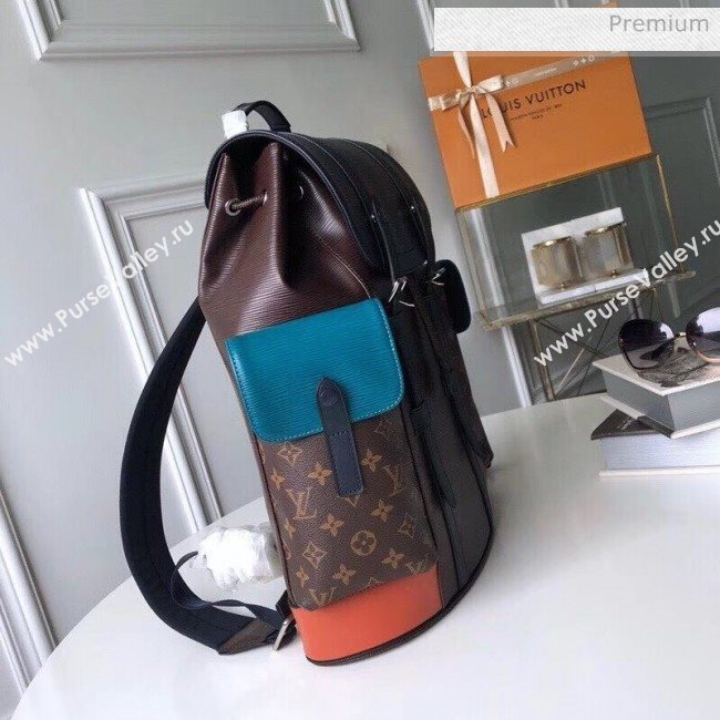 Louis Vuitton Epi Leather and Monogram Canvas Christopher PM Backpack Brown M51458 (K-20032712)