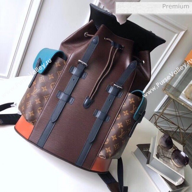 Louis Vuitton Epi Leather and Monogram Canvas Christopher PM Backpack Brown M51458 (K-20032712)