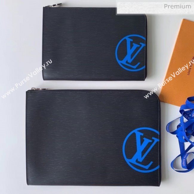 Louis Vuitton Epi Leather Pochette Jour GM Pouch With Oversized LV M68199 Blue  (K-20032728)