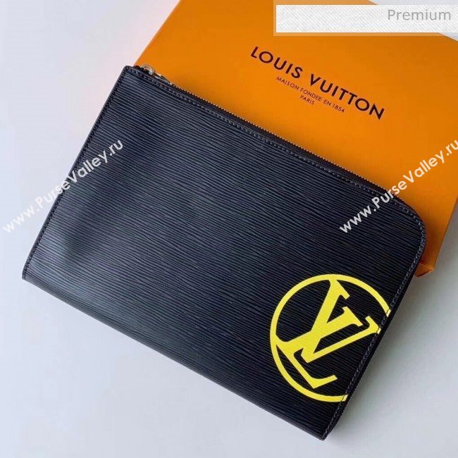 Louis Vuitton Epi Leather Pochette Jour PM Pouch With Oversized LV M62646 Yellow (K-20032731)