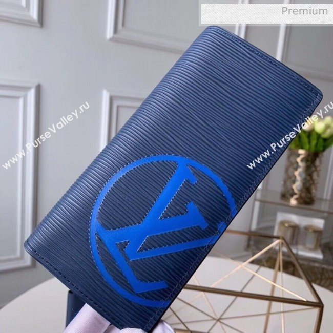 Louis Vuitton Mens Brazza Epi Leather Wallet With Oversized LV Blue M67911  (K-20032736)