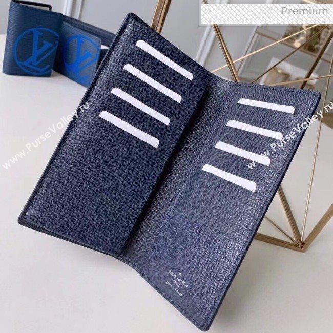 Louis Vuitton Mens Brazza Epi Leather Wallet With Oversized LV Blue M67911  (K-20032736)
